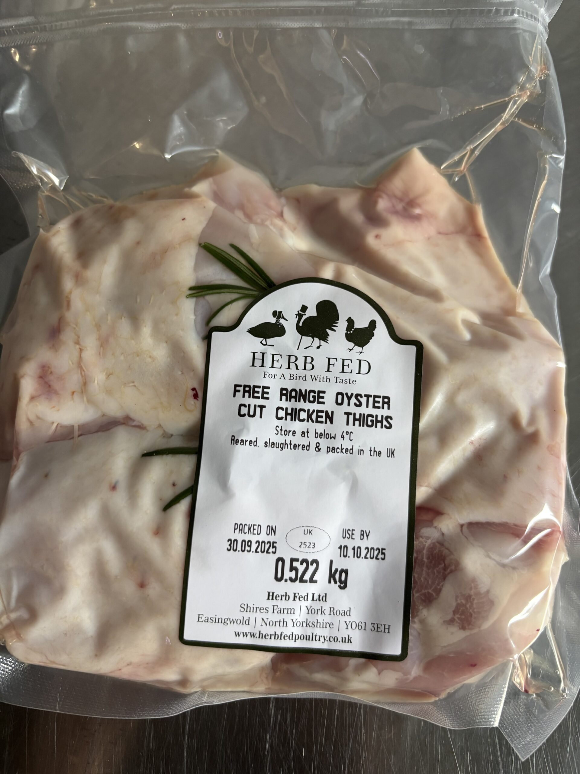 Herb Fed Chicken Oyster Cut Thighs
